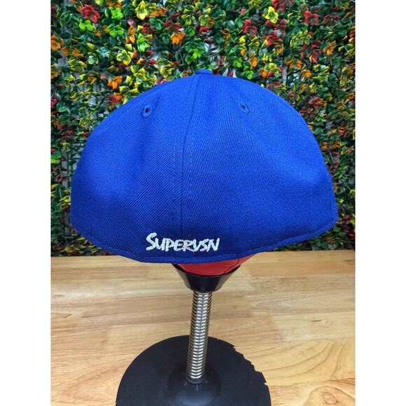 LA Los Angeles New Era x Supervsn Collab Hat Cap Emmbroidered Blue White 7 3/4 - Picture 3 of 14